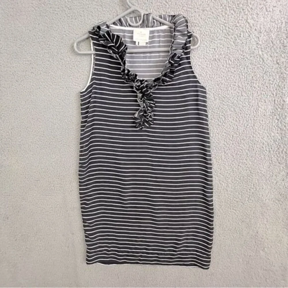 KATE SPADE WOMENS DRESS BLACK WITH WHITE STRIPES SIZE 4